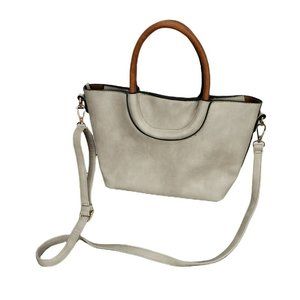 Gray Brown Tote Polyester Medium Handbag‎ Purse shoulder bag crossbody
